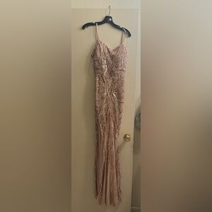 Long gold dress. Wore it once. Size M